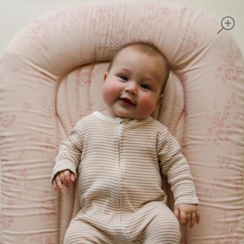 Snuggle me organic Infant Lounger Wave | Pink Floral