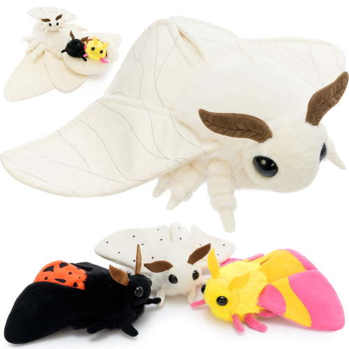 MorisMos 20" Cute Moth Family 4-Piece Plush Set, Soft Stuffed Bug Plush Toys