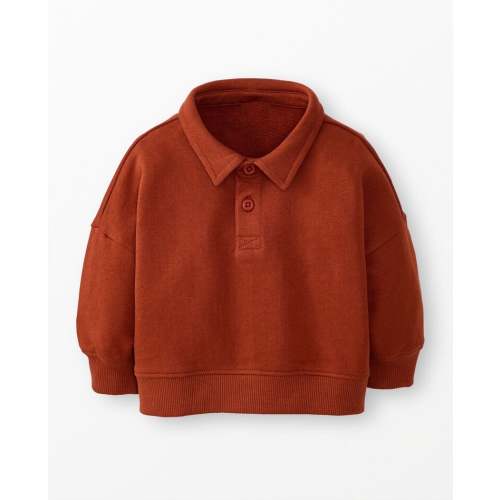 Baby Oversized French Terry Polo Sweatshirt | Hanna Andersson