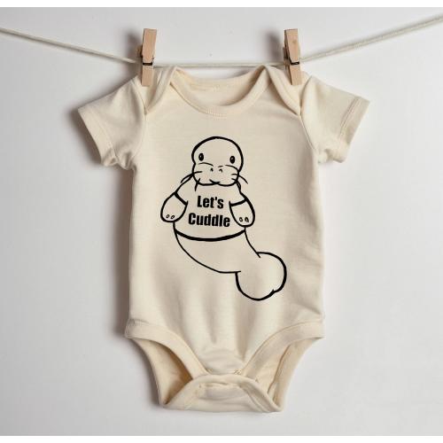 Manatee Let&#39;s Cuddle Baby Bodysuit, Baby, Newborn Baby Outfit, One piece, Baby Shower gift, Gift for Newborn, Gift For Baby, manatee gift