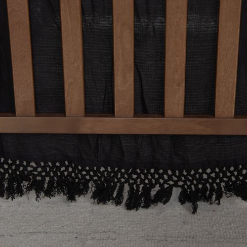 Rizzy Home Tatum Solid Crib Skirt Black - 26" X 51"