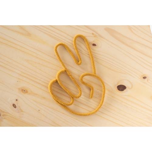 Custom Knitted Wire Hand Gesture Sign in Custom Colors - Peace, Hang Loose, Rock On, I love You - Nursery, Kid&#39;s Bedroom and Birthday Decor