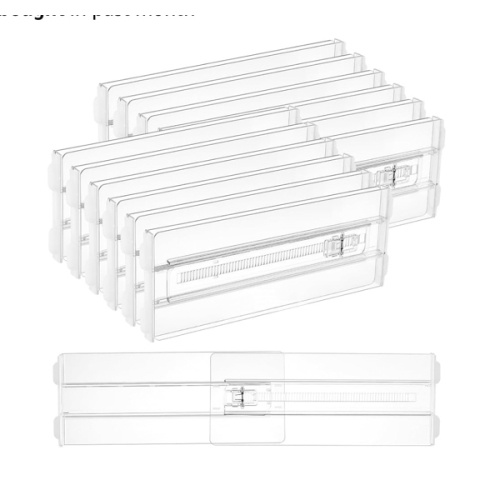 Vtopmart 12 Pack Drawer Dividers for Clothes, 4" High 10.2"-16.6" Adjustable Expandable Dresser Drawer Organizer