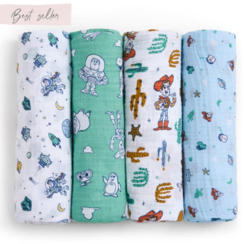 aden + anais Disney™ Toy Story essentials cotton muslin swaddles 4 pack