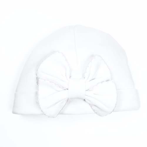 Essentials Solid Bow Hat - White