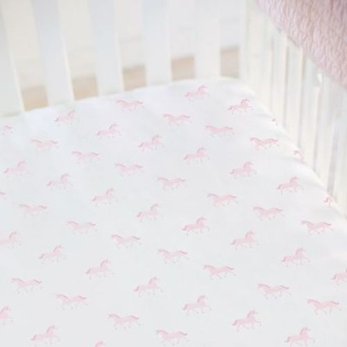 Lush Décor Fitted Crib Sheet Unicorn Pink