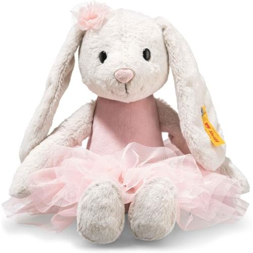 Steiff Hoppie Ballet Bunny Rabbit Plush Stuffed Animal Toy Friend, Pink, 12"