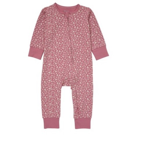 Hanes Pure Comfort Baby Long Sleeve Footless Sleep N' Play, Organic Cotton, Boys & Girls Pink Butterflies 3MTH