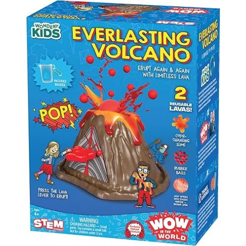 Wow in The World Everlasting Volcano | Erupt Your Volcano Again & Again, Slime Lava, Rubber Lava Rocks, Companion Audio Content, Bonus Reusable Science Tool, STEM Toy for Kids 4+ by Thames & Kosmos