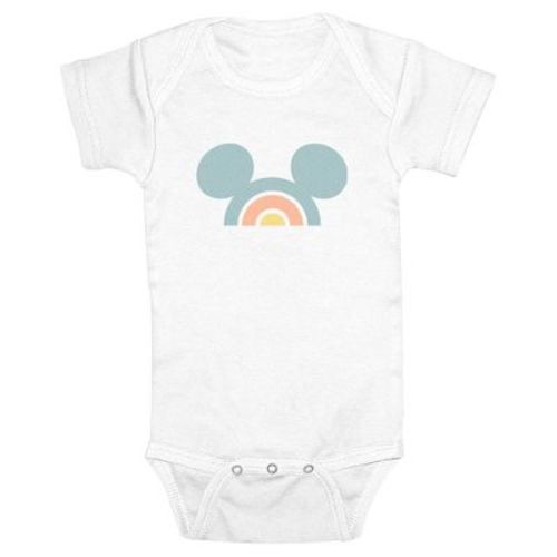 Infant's Mickey & Friends Minimalist Rainbow Bodysuit - White - 6 Months