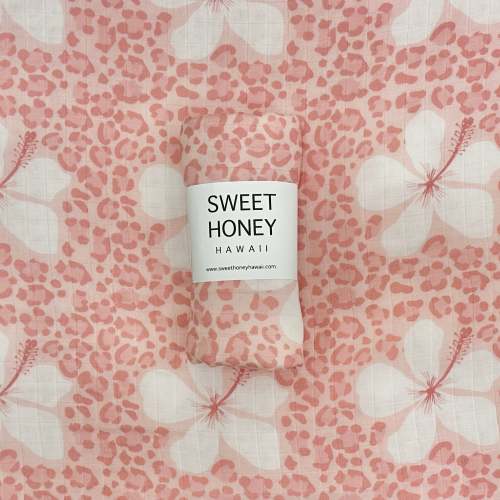 Hibiscus Cheetah Swaddle Blanket