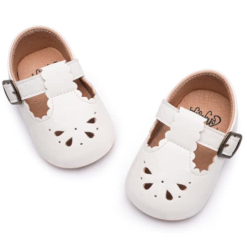 HONGTEYA Baby Girls Shoes Infant Mary Jane Flats Non Slip Newborn Moccasins