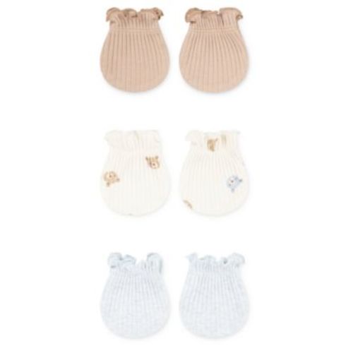 Babywear Baby Boys' Rib Knit Mittens, 3-Pack Set