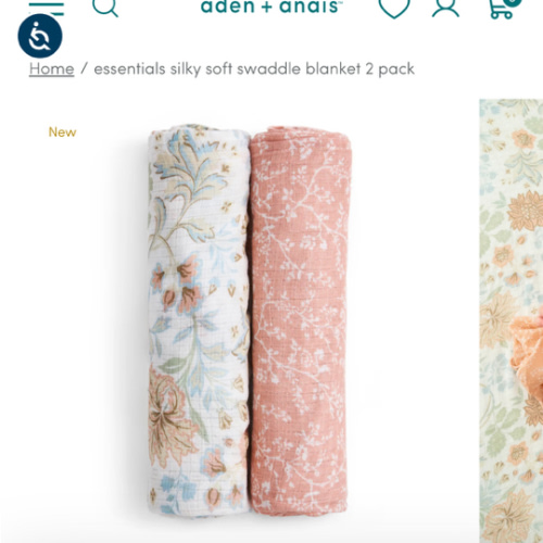 aden + anais victorian flowers essentials silky soft swaddles 2 pack