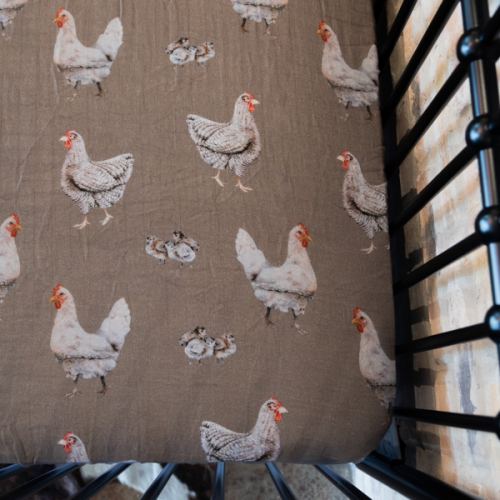 Chicken Bamboo Muslin Crib Sheet