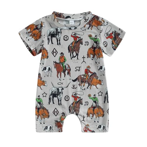 Toddler Baby Boy Girls Farm Clothes Western Farm Animals Chicken/Cow Print Romper Newborn Jumpsuit Country Stuff