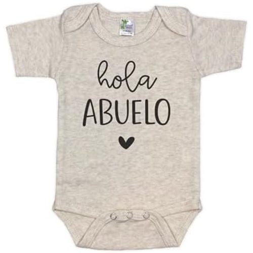 Hola Abuelo Spanish Pregnancy Announcement Infant Bodysuit for Grandpa