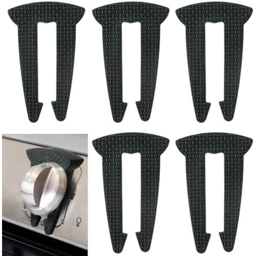 5-Pack Gas Stove Knob Locks for Toddler Safety, Durable Design Knob Safety Covers, Child Proof Oven Knob Locks, Prevent Accidental Touch(Black)