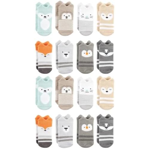 Hudson Baby Unisex Baby Cotton Rich Baby Terry Socks 16-Pack