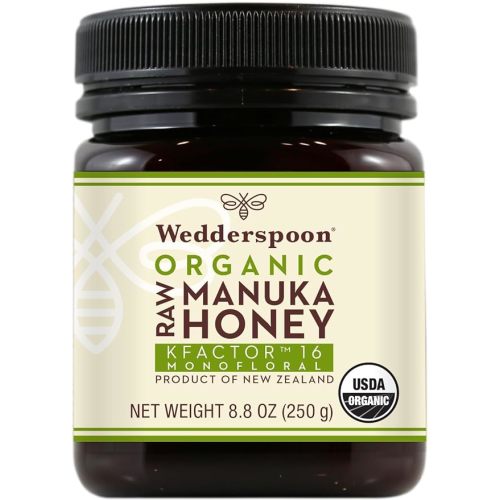 Wedderspoon Raw Organic Manuka Honey KFactor 16+, 8.8 Oz, Unpasteurized, Genuine New Zealand Honey, Multi-Functional, Non-GMO Superfood, Kfactor, Traceable from Our Hives to Your Home