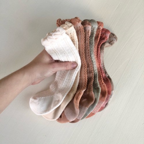 Hand Dyed Ruffle Knee High Socks, Family Photo Socks