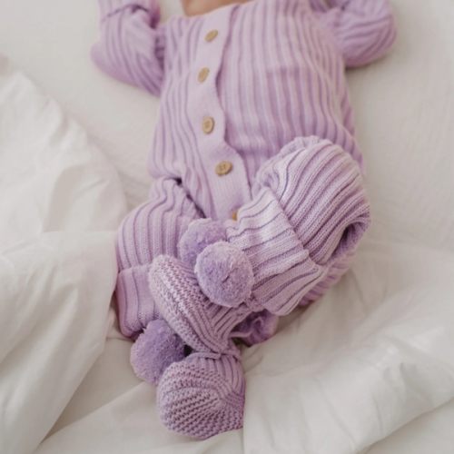 Little B's Pom Booties - Violet