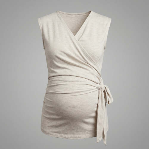 Maternity Blouse with Adjustable Ties and Soft Cotton - Comfortable Top for Skin-to-Skin Postpartum Wear – By Kate Olivia