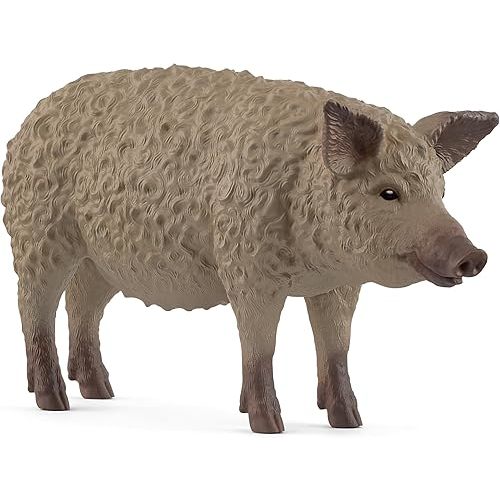 Schleich Farm World - Cute, 4" Mangalica Pig Toy for Kids. Realistic, Farm Animal Toys for Boys and Girls. Fun Educational Figure for Screen-Free, Imaginative Learning for Children Ages 3+ 14892