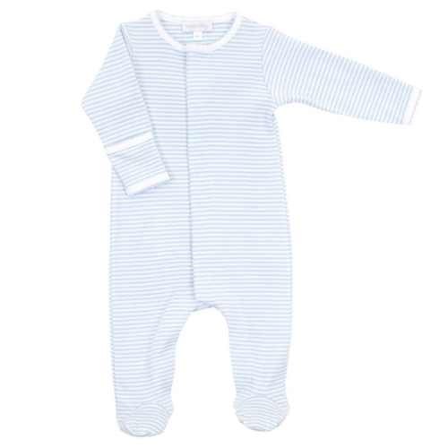 Baby Boy Striped Footie - Blue Pima Cotton - Magnolia Baby