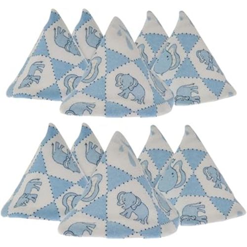 Washable Cotton Pee-Pee Teepees That Shield Baby Boys Pee During Diaper Changes. Great add-on Gift for Baby Showers. Comes in Gift-Ready Store Packaging. 10 pcs in cellophane Bag. Elephant