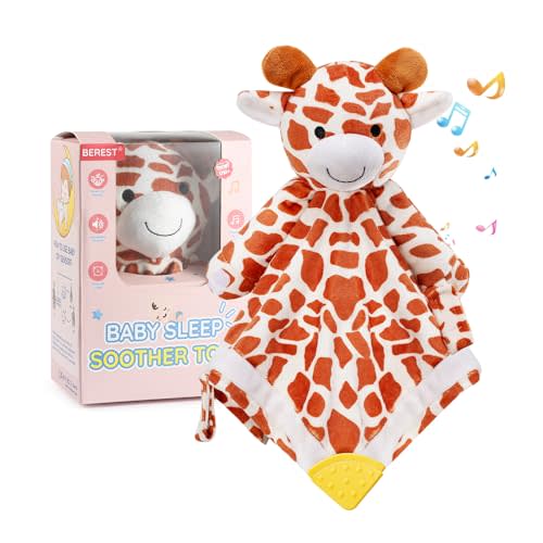 BEREST Baby Lovey Sound Sleep Soother, White Noise and Lullaby Heartbeat Infant Sleeping Aid with Cry Sensor at Nap Time Routine, Awesome Boys & Girls Gift Portable Plush Toddler Snuggle Toy