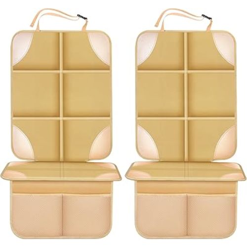 Meolsaek Car Seat Protector, Non-Slip Backing Will Not Leave Imprint, Waterproof Thicker Car Seat Cover for SUV, Sedan, Truck, Leather Car Seat Cushion (Ochre)