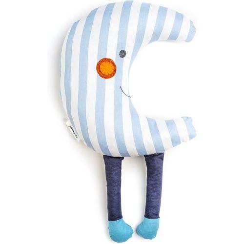 Crescent Moon Pillow – Boho Nursery Decor & Celestial Room Accent – Handmade 100% Cotton Decorative Cushion – Unique for Boys & Girls – Soft Plush Toy for Reading Nook