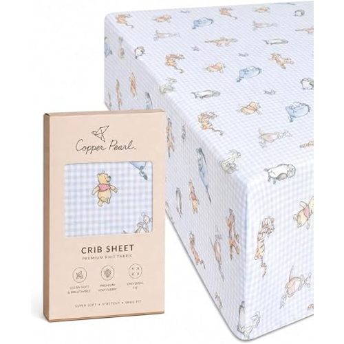 Premium Fitted Knit Crib Sheet/Toddler Sheet Winnie The Pooh & Friends by Copper Pearl