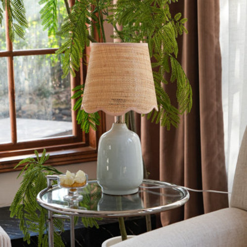 Ceramic Table Lamp with Scallop Shade | Wayfair