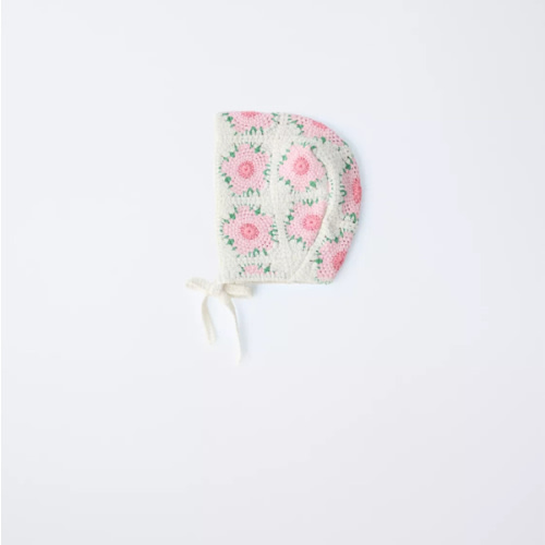 CROCHET FLOWER BONNET - Ecru | ZARA United States