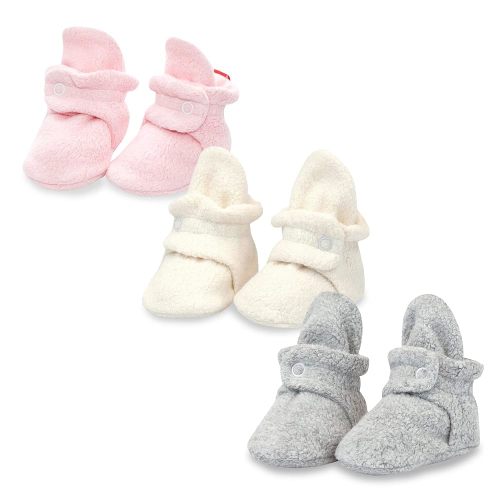 Zutano Unisex Fleece Baby Booties with Organic Cotton Lining, Newborn Essentials