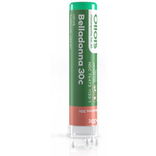 OLLOIS Belladonna 30c Organic, Lactose-Free Homeopathic Medicine, 80 Pellets (Pack of 1)