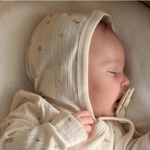 Organic Cotton Pointelle Bonnet - Sweet Magnolia Simple – Jamie Kay USA