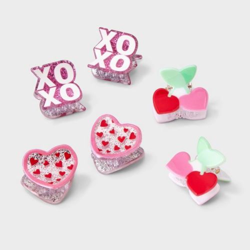 Girls' 6pk Heart Mini Claw Clip Set - Cat & Jack™