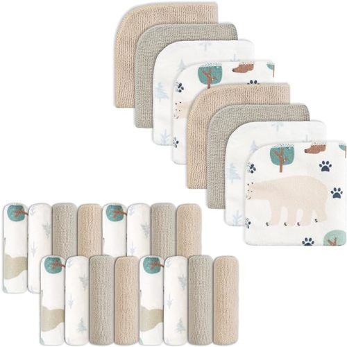 softan Lot de 24 débarbouillettes pour bébé extra douces et ultra absorbantes, serviettes pour le visage et le corps, unisexes pour le visage et le corps, douces pour les peaux sensibles, 22,9 x 22,9