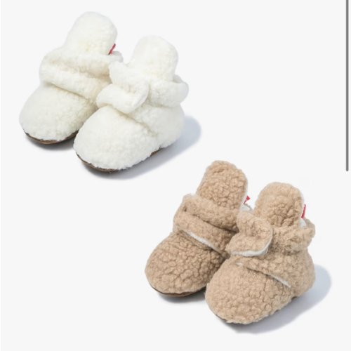 Babelvit Newborn Baby Boy Girl Soft Fleece Booties Stay On Infant Slippers Socks Shoe Non Skid Gripper Toddler First Walkers Winter Ankle Crib Shoes