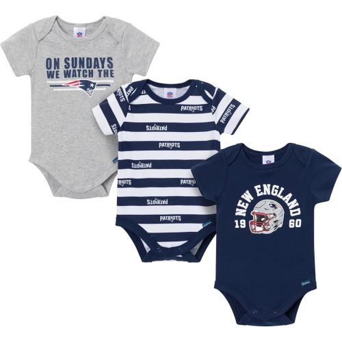 Gerber Baby Boys' NFL 3-Pack Onesie Bodysuit, Patriots, NFL 3-Pack6 Months
