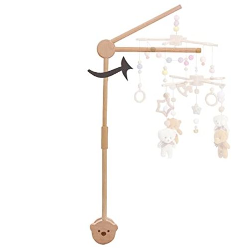 Crib Mobile Holder, HBM Wooden Mobile Arm & Hanger for Crib, Nursery Decor for Baby Girl Boy