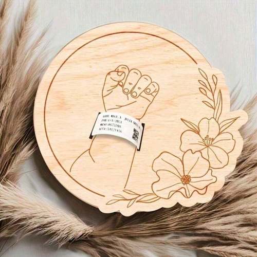 Newborn Hospital Bracelet Engraved Keepsake Box, Personalized Baby Gift, Laser Cut Wood Fiber, Pregnancy Wristband Memento For Mother's Day And Father's Day | SHEIN USA