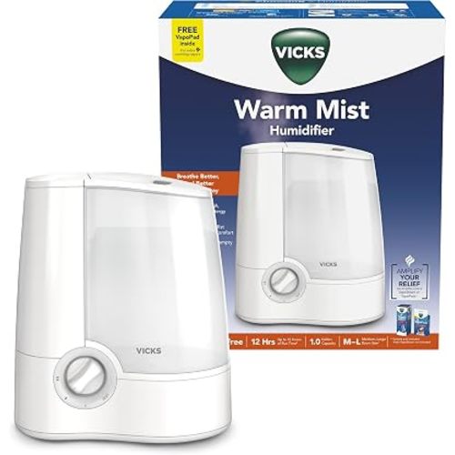 Vicks Warm Mist Humidifier for Medium to Large Rooms, 1 Gal Tank