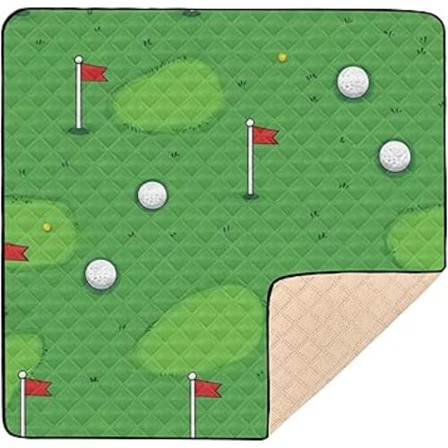 Golf Green Large Non-Slip Baby Playmat for Floor Lightweight Activity Entertainment Mat for Baby Kids Toddlers Infants, 50'' x 50''