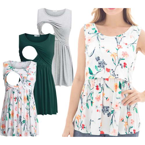 Bearsland Female Sleeveless Maternity Tank Tops Breastfeeding Nursing Clothes