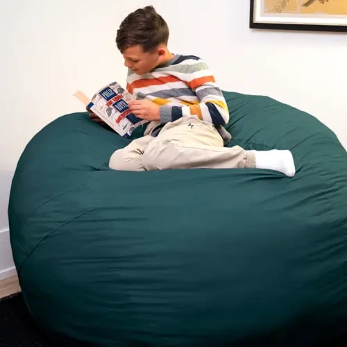 Big Joe Large 4 Foot Foam Filled Bean Bag Chair with Soft Removeable Cover