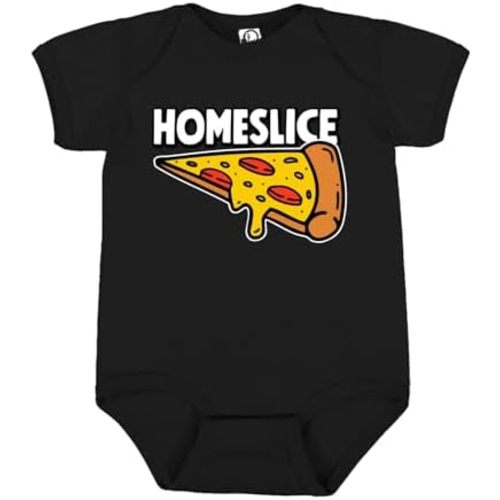 Shark & Hammer Homeslice Funny Cute Pepperoni Cheese Pizza Slice Pop Culture Baby Creeper Boys Girls Infant Bodysuit